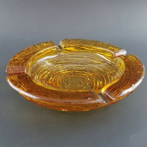 Anchor Hocking Other - Anchor Hocking Mid Century Amber Glass Ashtray